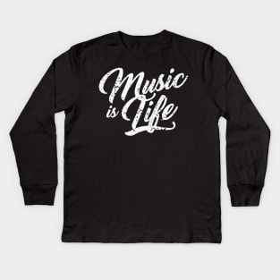 Music is Life Kids Long Sleeve T-Shirt